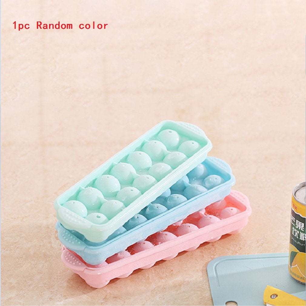 3D Round Balls Ice Plastic MoldsHockey Holes Making Box Molds With Cover DIY Cube Tray  Ice Cube Maker  Large Silicone Molds