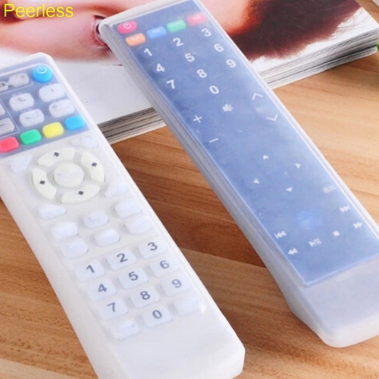 1pcs Waterproof Silicone Remote Control and Air Conditioner Cover - Clear Protective Skin Pouch with Pencil Holder