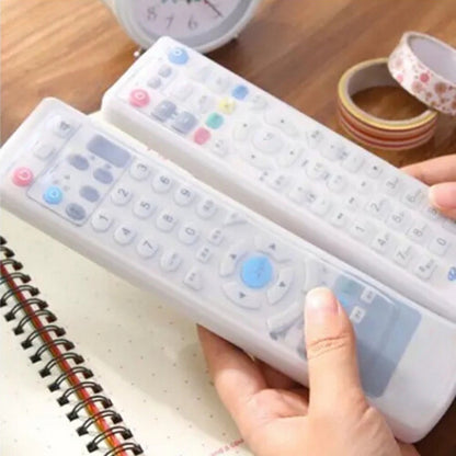 1pcs Waterproof Silicone Remote Control and Air Conditioner Cover - Clear Protective Skin Pouch with Pencil Holder