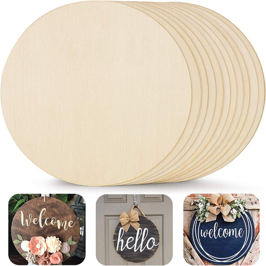 10pcs Unfinished Wood Circles For Crafts - Perfect For Door Hangers, Designs & Wood Burning!