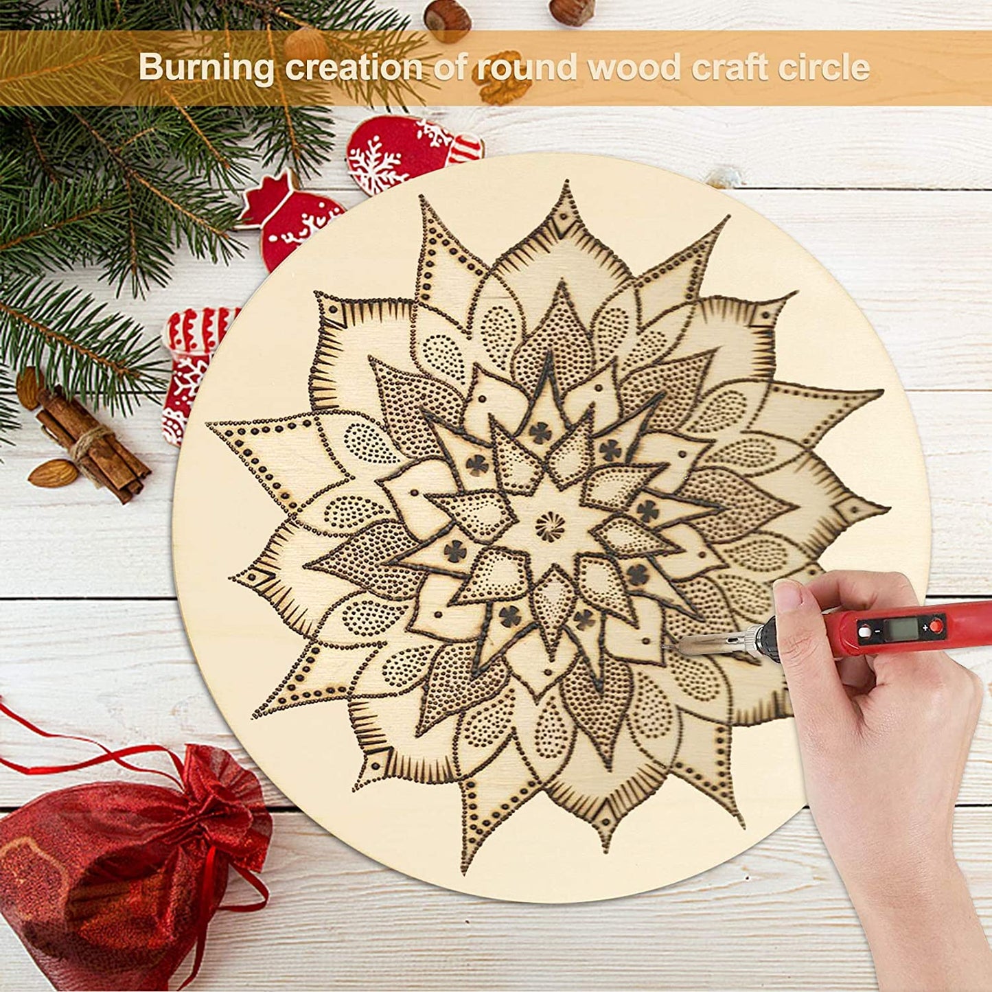 10pcs Unfinished Wood Circles For Crafts - Perfect For Door Hangers, Designs & Wood Burning!