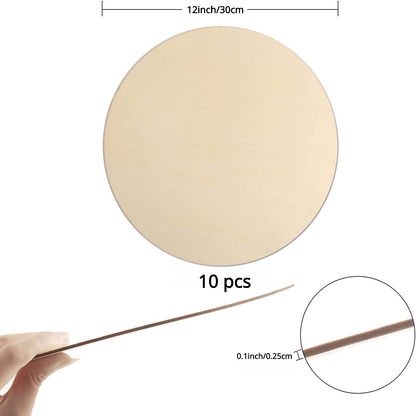 10pcs Unfinished Wood Circles For Crafts - Perfect For Door Hangers, Designs & Wood Burning!