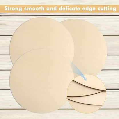 10pcs Unfinished Wood Circles For Crafts - Perfect For Door Hangers, Designs & Wood Burning!