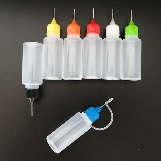 5pcs Transparent Squeeze Bottles with Needle Tip - Perfect for Paper Quilling Crafts!