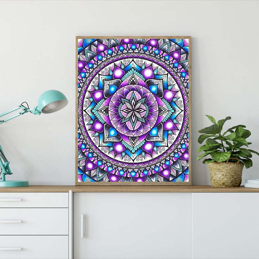 1pc Artificial Diamond Painting Kits For Adults Mandala Artificial Diamond Painting For Home Decor,7.9x11.8inch,Frameless