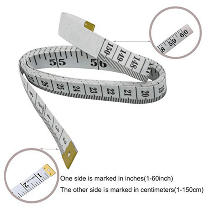 1pc Flexible Double-Scale Tape Measure for Weight Loss and Medical Measurement - Sewing, Tailoring, and Crafting Vinyl Ruler with Centimetre Scale on Reverse Side