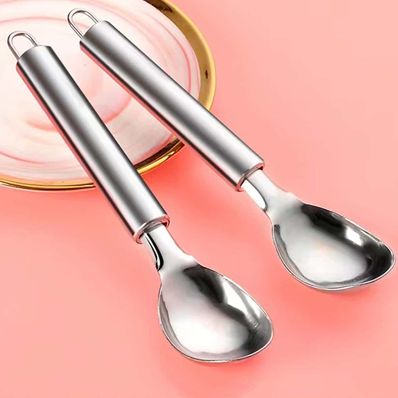 Stacked Stacks Stainless Steel Ice Cream Scoops - Non-Stick Fruit Ice Ball Maker & Watermelon Spoon Tool