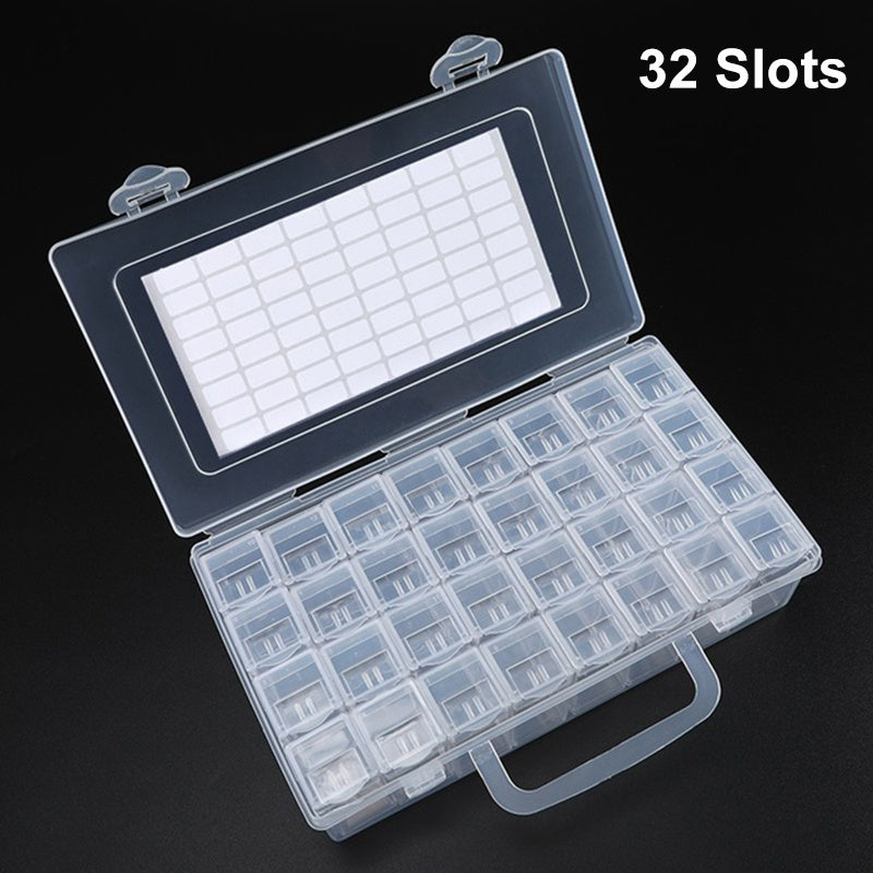 32/40/42/48/56/64pcs Slots Organizer Box Diamond Painting Beads Charms Jewelry Accessories Storage Box Set Container