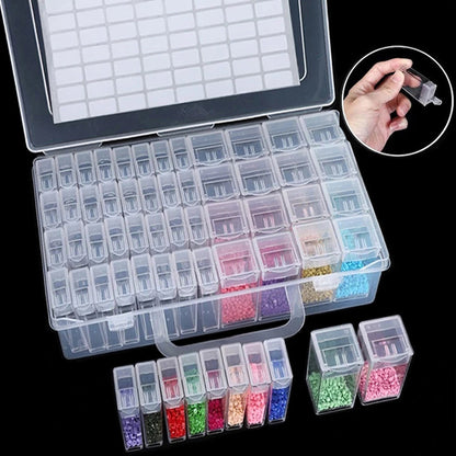 32/40/42/48/56/64pcs Slots Organizer Box Diamond Painting Beads Charms Jewelry Accessories Storage Box Set Container