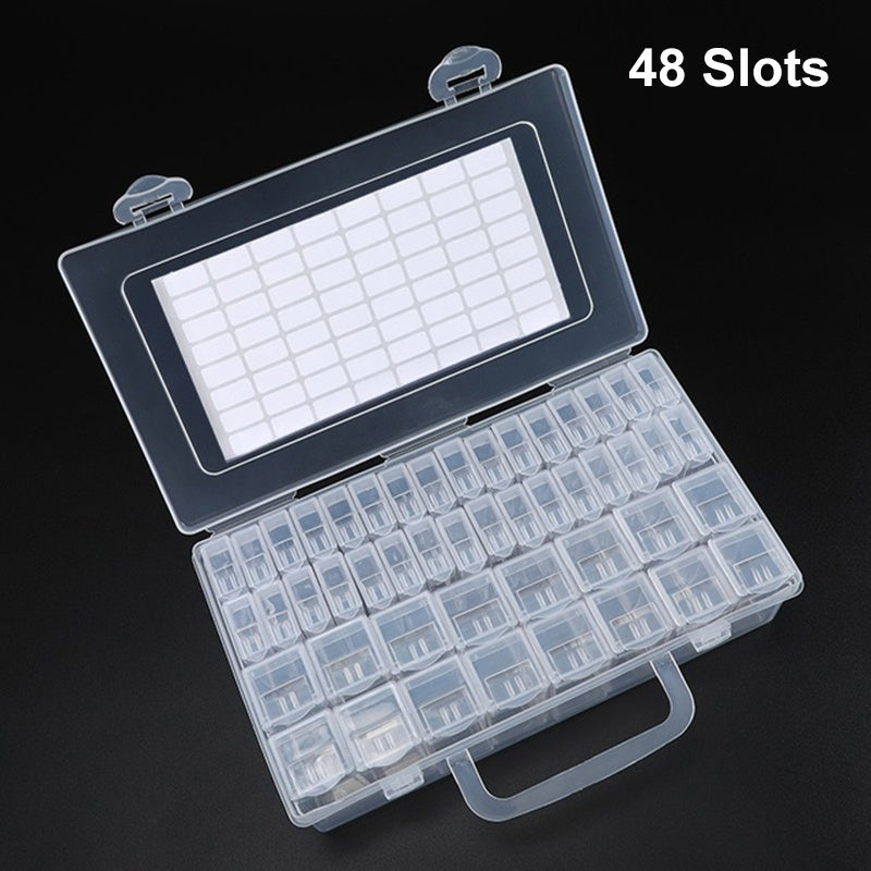 32/40/42/48/56/64pcs Slots Organizer Box Diamond Painting Beads Charms Jewelry Accessories Storage Box Set Container