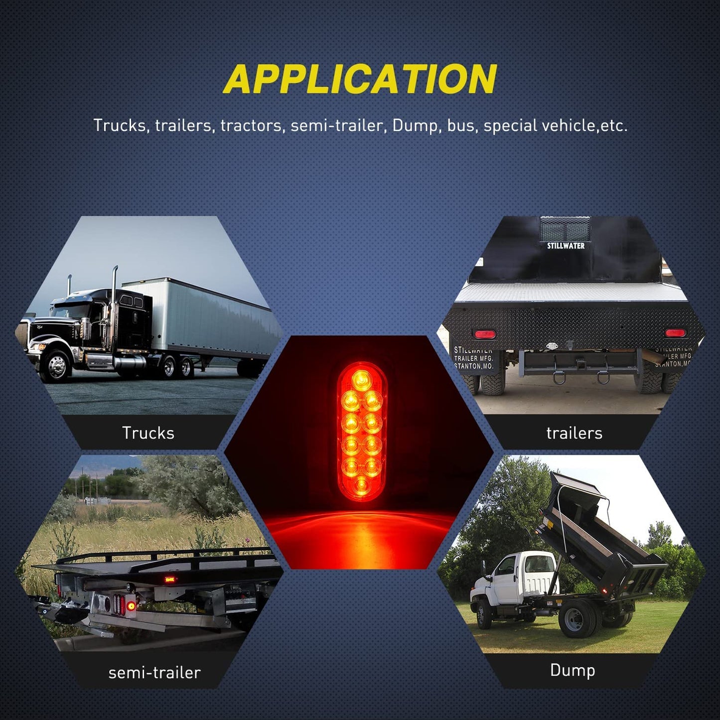 1PCS Red Waterproof Trailer Tail Light - Flush Mount Grommets Plugs & Mounting Brackets - Perfect for RV, Truck & More!