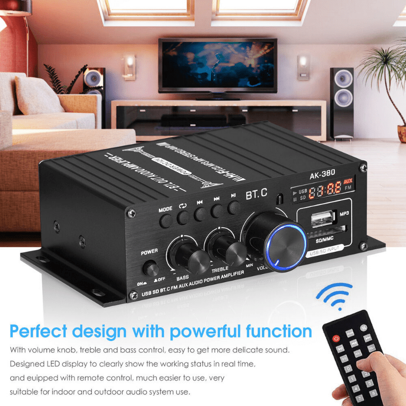 Mini amplificateur de puissance HIFI BT 800 W à 2 canaux : obtenez un son de haute qualité pour la maison ou la voiture ! 