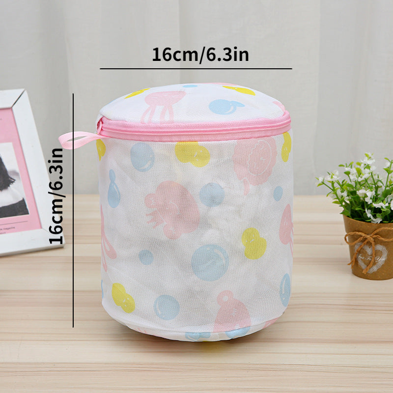 1pc Polyester Laundry Bag, Mesh Underwear Wash Bag Set, Fine Mesh Wash Bag Printed Mesh Bag