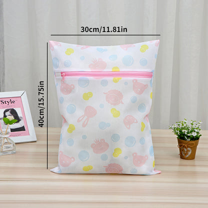 1pc Polyester Laundry Bag, Mesh Underwear Wash Bag Set, Fine Mesh Wash Bag Printed Mesh Bag