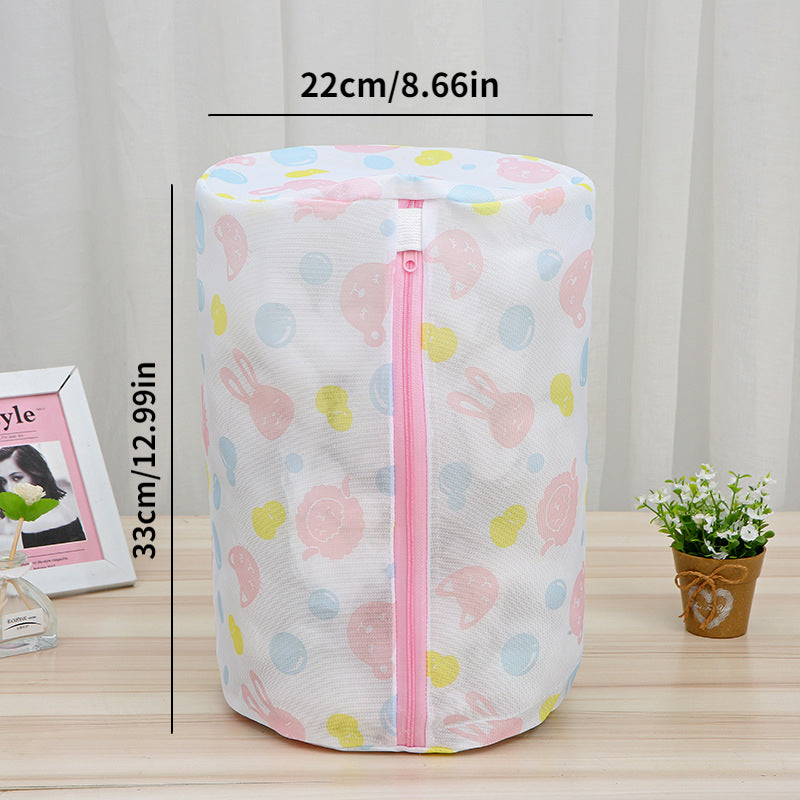 1pc Polyester Laundry Bag, Mesh Underwear Wash Bag Set, Fine Mesh Wash Bag Printed Mesh Bag