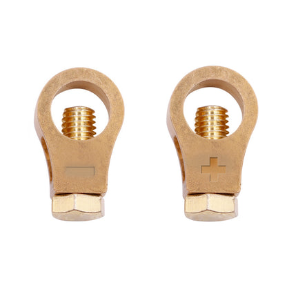 1 Pair of Car Battery Copper Terminal Wire Cable Clamps - Quick Post Terminal Connectors for Positive & Negative Electric Connections.