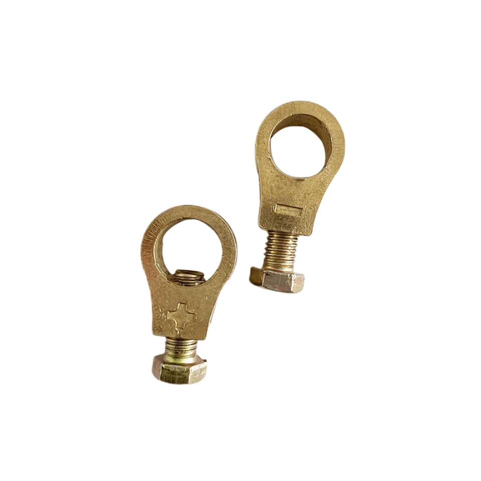 1 Pair of Car Battery Copper Terminal Wire Cable Clamps - Quick Post Terminal Connectors for Positive & Negative Electric Connections.