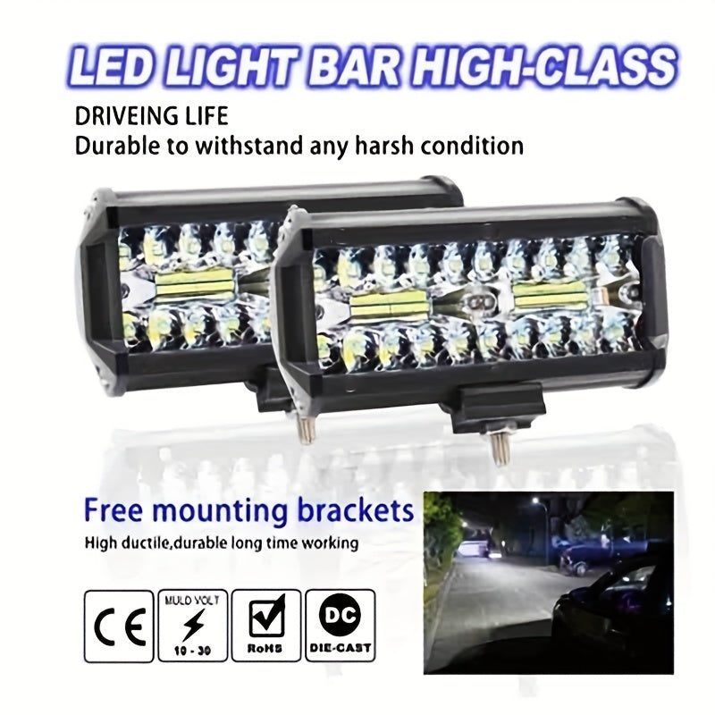 120W 7inch Car LED Work Light Bar Spot Flood Beams Combo For Off-road SUV Truck Offroad Spotlight