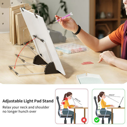 1pc A4 LED Light Pad Drawing Copy Board For DIY Diamond Painting Kits, USB Powered Light Pad, Adjustable Brightness With Detachable Stand And Clips