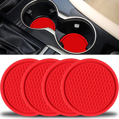 Upgrade Your Car's Interior with These 4Pcs Universal Non-Slip Cup Holders Embedded In Ornaments Coasters!