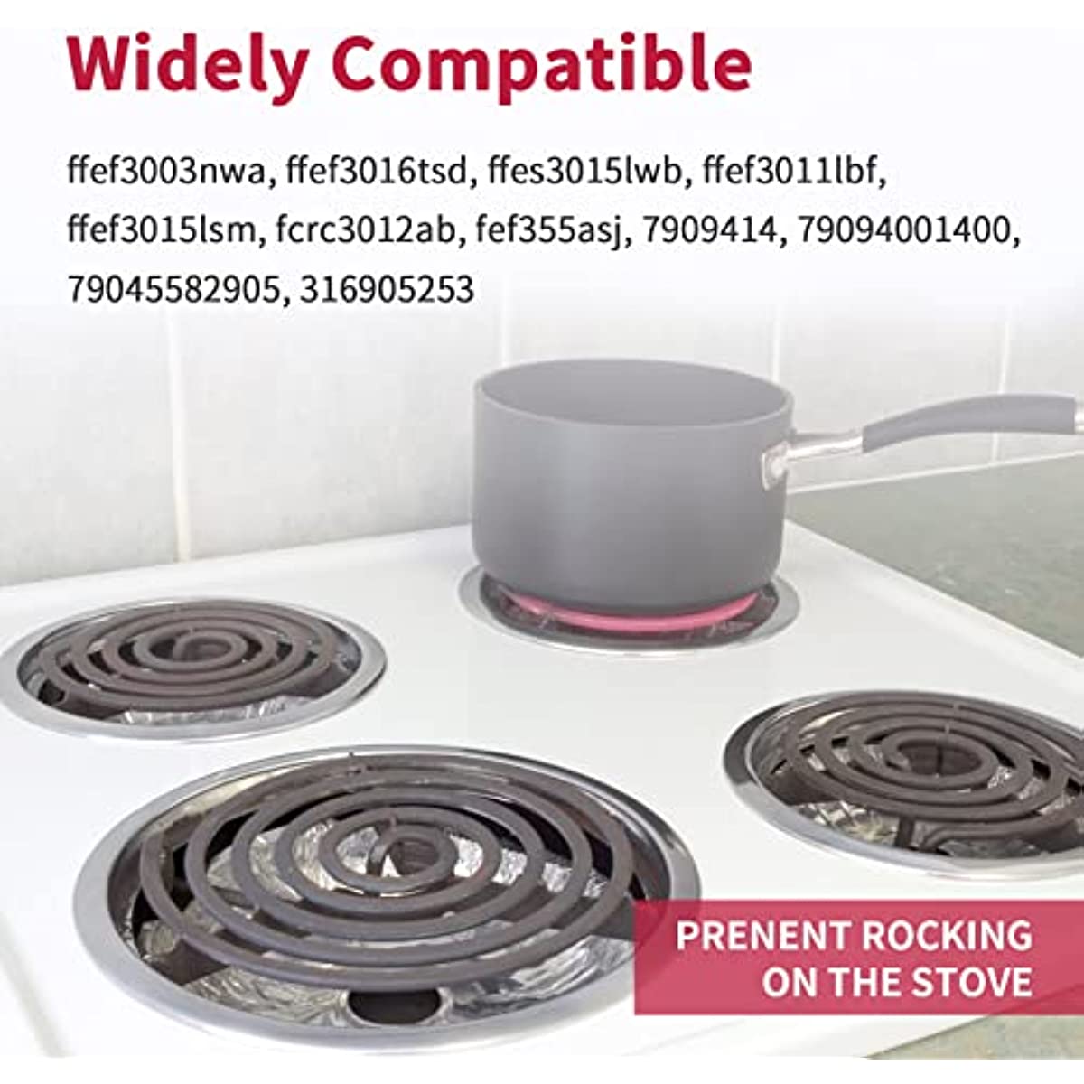 Upgrade Your Electric Stove Top with 1pc Stove Burner Drip Pans - Perfectly Fit Frigidaire Kenmore Range - Thickened to Prevent Bending & Rust