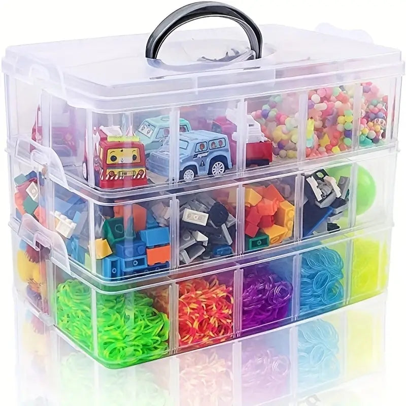 3-Tier Stackable Storage Container: Perfect for Crafts, Toys, Jewelry & More!