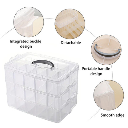 3-Tier Stackable Storage Container: Perfect for Crafts, Toys, Jewelry & More!