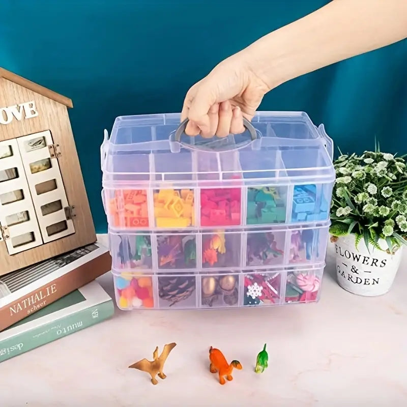 3-Tier Stackable Storage Container: Perfect for Crafts, Toys, Jewelry & More!