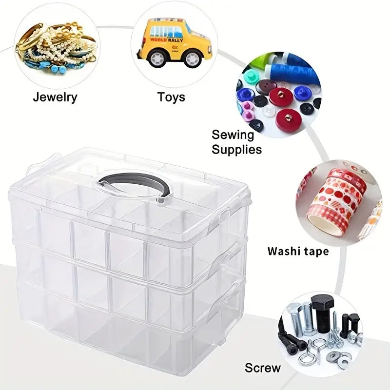 3-Tier Stackable Storage Container: Perfect for Crafts, Toys, Jewelry & More!