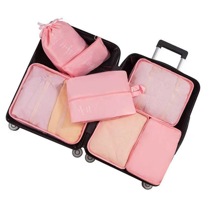 7Pcs Travel Storage Bag Set, Suitcase Packing Organizer, Portable Luggage Pouch For Underwear, Clothing Shoes Sorting Bags