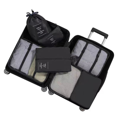 7Pcs Travel Storage Bag Set, Suitcase Packing Organizer, Portable Luggage Pouch For Underwear, Clothing Shoes Sorting Bags