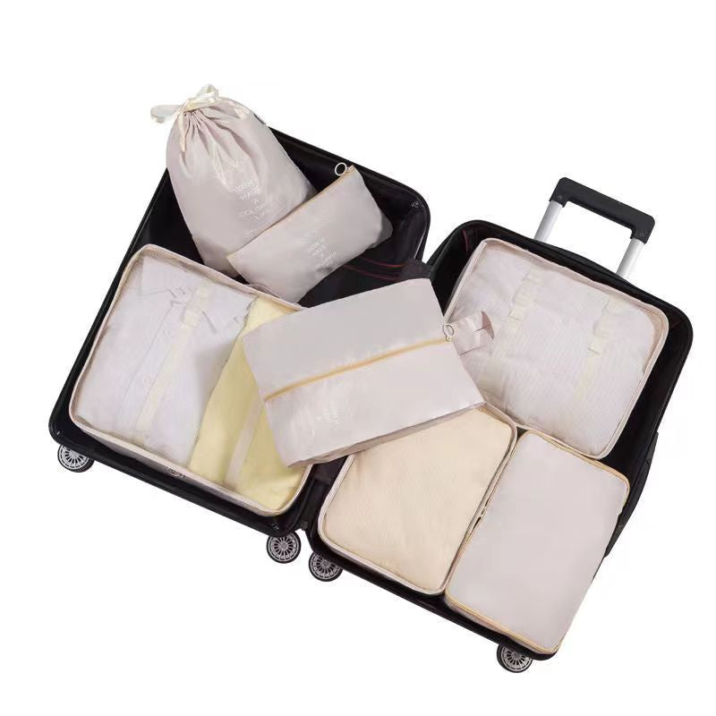 7Pcs Travel Storage Bag Set, Suitcase Packing Organizer, Portable Luggage Pouch For Underwear, Clothing Shoes Sorting Bags