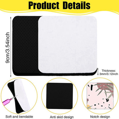 Square Sublimation Coaster Sublimation Blank Cup Mat Blank Rubber Coasters Heat Transfer Cup Mat Blank Cup Mat