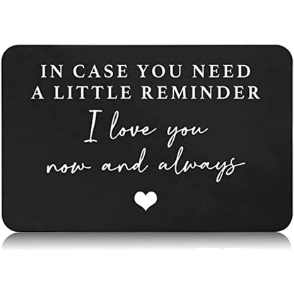 Aluminum Alloy Engraved Wallet Card - A Little Reminder I Love You - Perfect Gift For Boyfriend, Husband, Wife, Son, Daughter - Christmas, Valentine's Day, Birthday