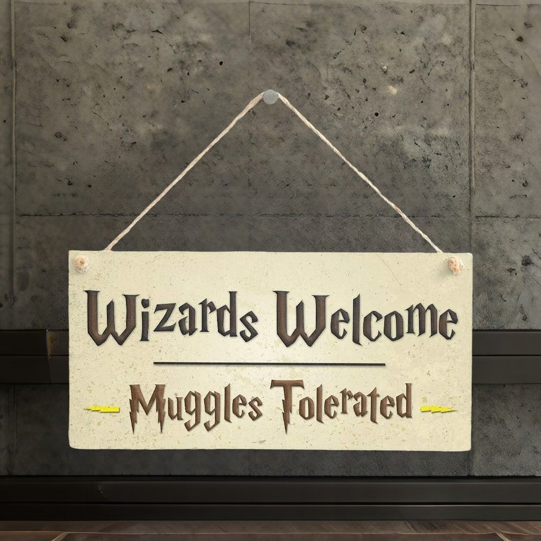 Wizards Welcome! Muggles Tolerated - Home Wood Sign for a Magical Home Decoration