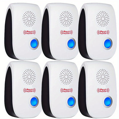 6pack Ultrasonic Insect Repellers, Ultrasonic Pest Repeller, Dual Horn Ultrasonic Mosquito Repellent, Indoor Pest Control, Electronic Insect Repellent, For Home, Kitchen And Warehouse