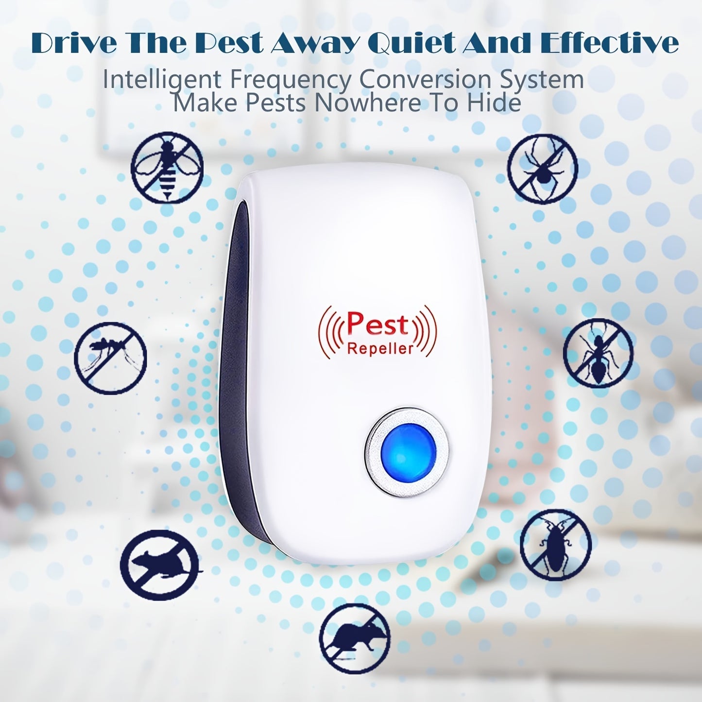 4pack Ultrasonic Pest Repeller - Effective Indoor Pest Control for Home, Kitchen, Office, Hotel, and Warehouse - Mosquito and Rat Repellent