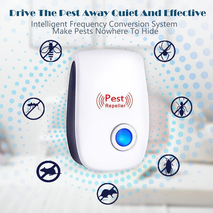 4pack Ultrasonic Pest Repeller - Effective Indoor Pest Control for Home, Kitchen, Office, Hotel, and Warehouse - Mosquito and Rat Repellent