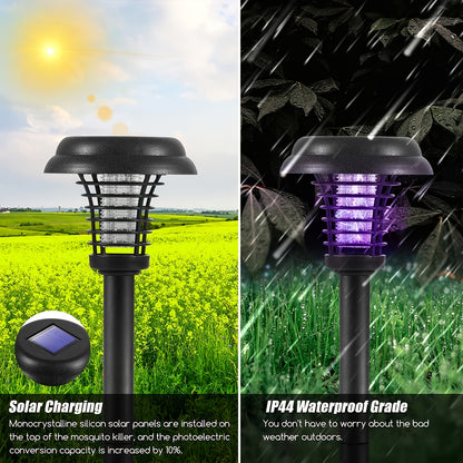 1pc/2pcs Solar Bug Zapper Outdoor Lights, Solar Powered Zapper Lamp,Insect Repellers, Pest Repeller, For Indoor And Outdoor Use