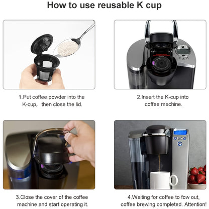 1/2pcs Reusable K Cup Pod Coffee Filters - Refillable Coffee Pod Capsules With Built-In