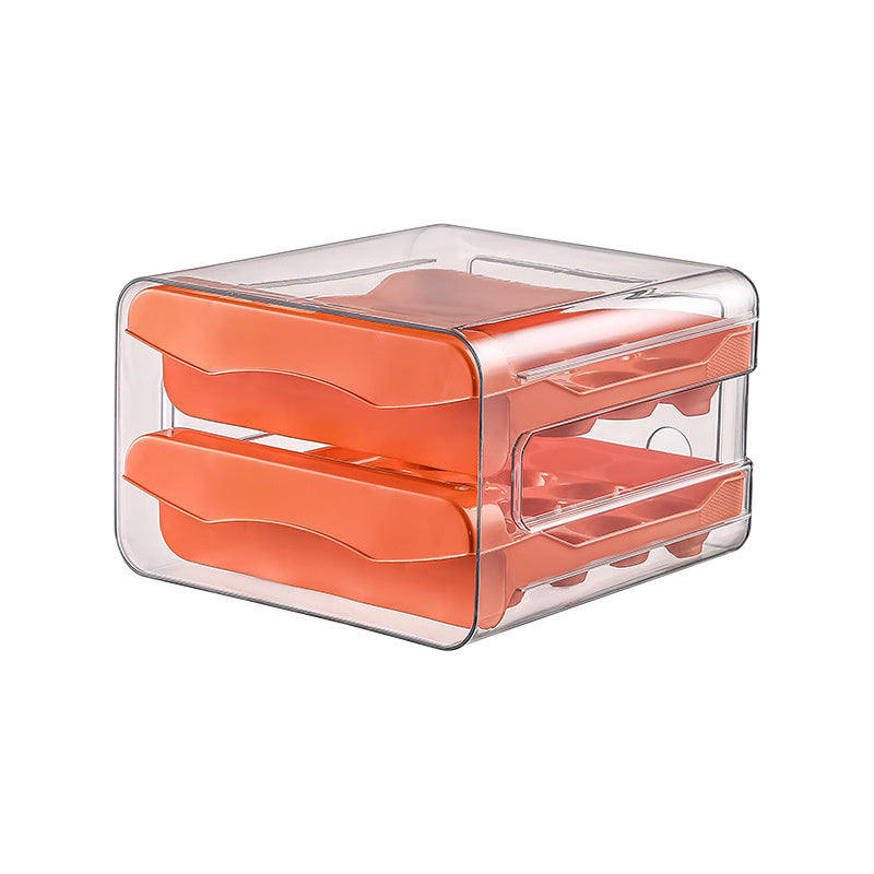 32-Compartment Egg Storage Box - Stackable, Transparent, Refrigerator-Friendly Stackable Egg Tray for Home Kitchens