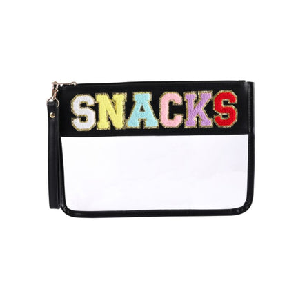 Stay Stylish & Organized with this Clear Large Capacity Snacks & Cosmetic Bag - Stadium Approved!