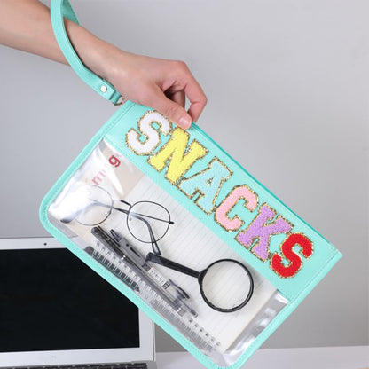 Stay Stylish & Organized with this Clear Large Capacity Snacks & Cosmetic Bag - Stadium Approved!