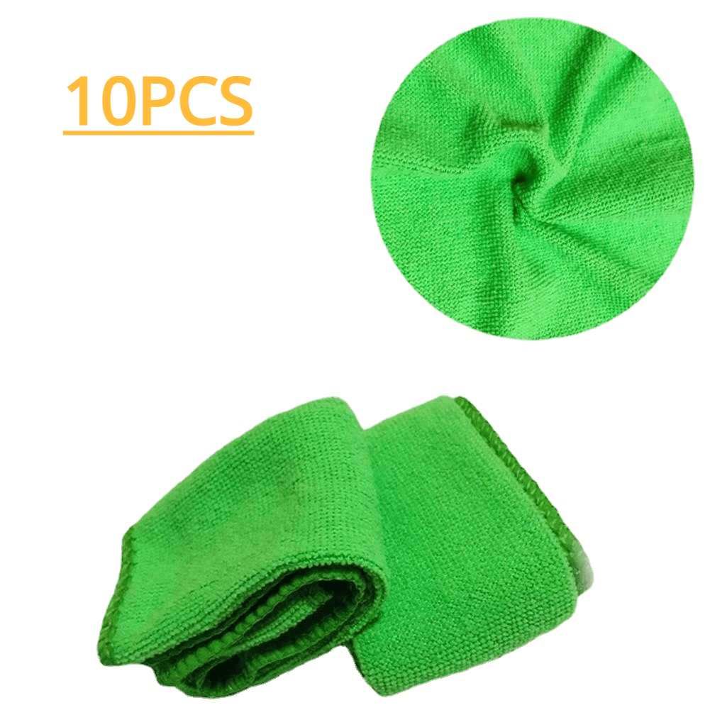 10 PCS Microfiber Car Cleaning Towel: Get Spotless Automobiles & Motorcycles Instantly!