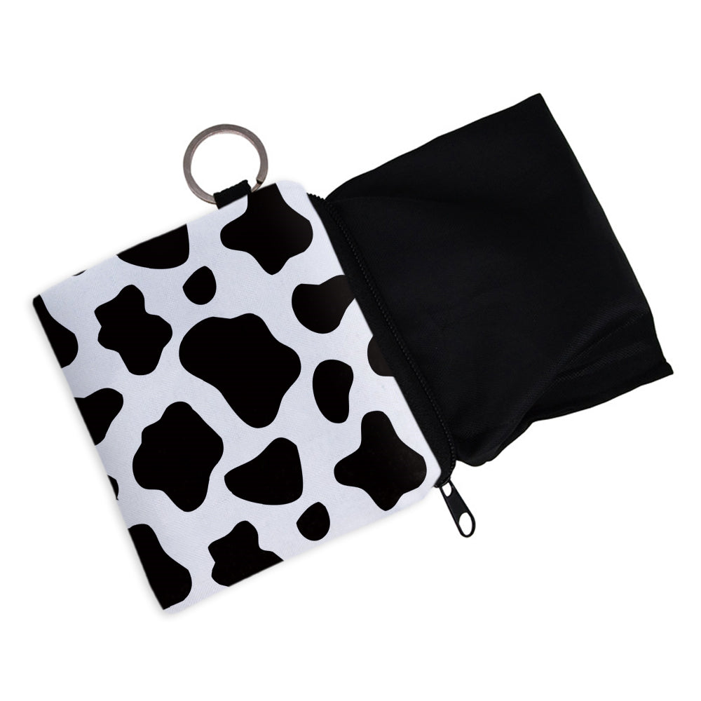 Stylish Cow Print Purse: Portable Zipper Mini Coin Bag - Perfect for Casual Storage!