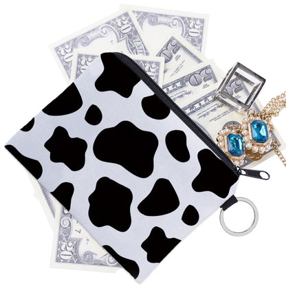 Stylish Cow Print Purse: Portable Zipper Mini Coin Bag - Perfect for Casual Storage!