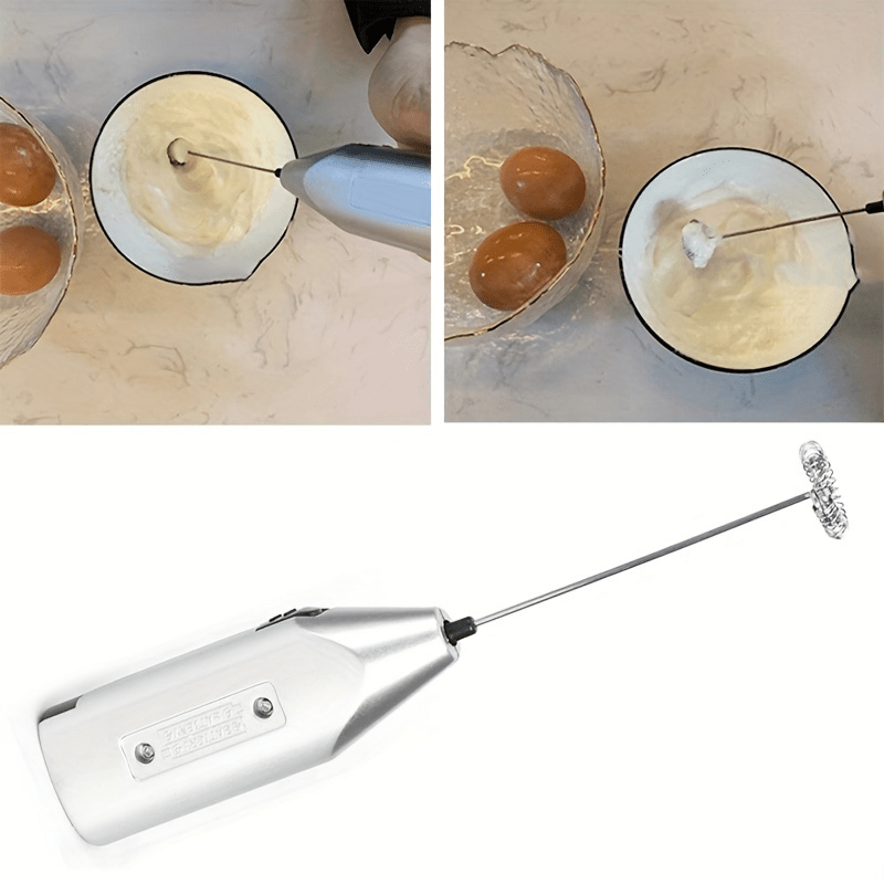 Stainless Steel Electric Handheld Egg Beater for Perfectly Whipped Eggs, Coffee, Milk, and Tea