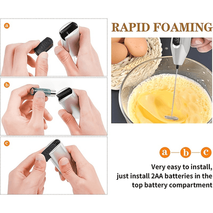 Stainless Steel Electric Handheld Egg Beater for Perfectly Whipped Eggs, Coffee, Milk, and Tea