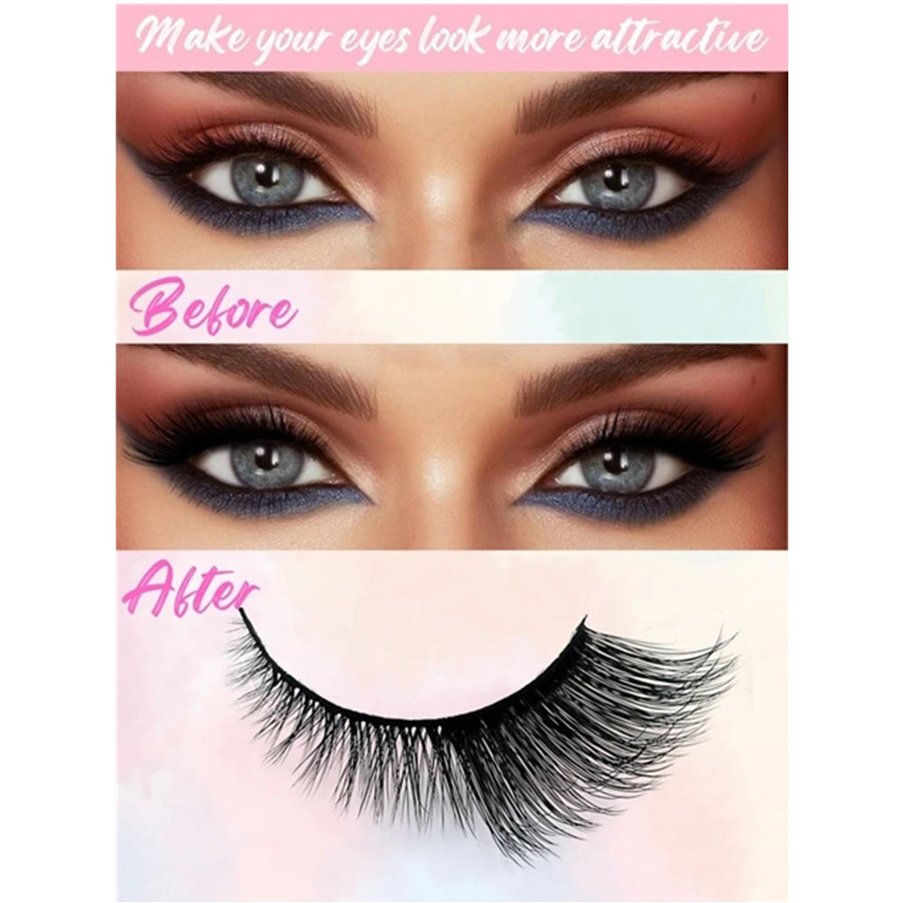 5 Pairs of Fluffy Cat Eye False Eyelashes - Perfect for Party, Dating & Stage Makeup!