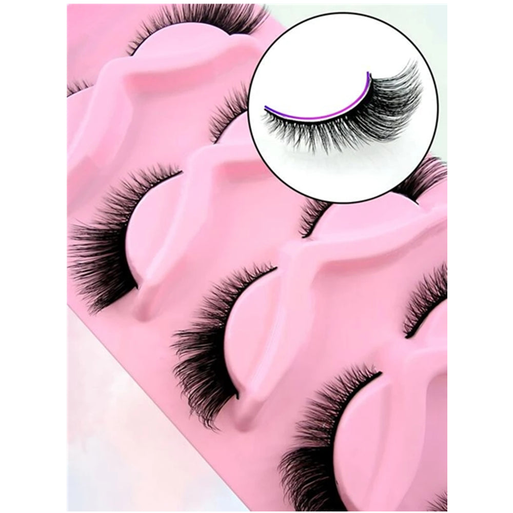 5 Pairs of Fluffy Cat Eye False Eyelashes - Perfect for Party, Dating & Stage Makeup!